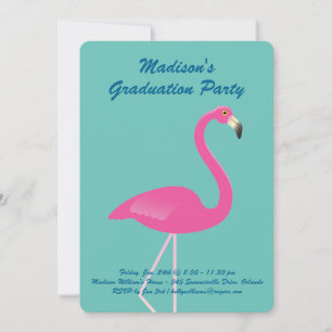 Invitación Partido de Graduación Flamingo - Turquesa