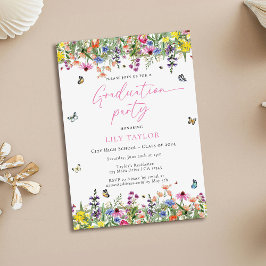 Invitación Partido de Graduación Floral Boho Moderno