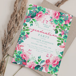 Invitación Partido de Graduación Floral del Jardín de Verano 