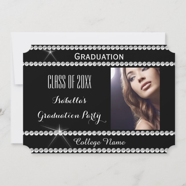 Invitación Partido de Graduación - Foto de blanco negro (Anverso)