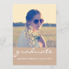 Invitación Partido de Graduación | Foto de moda Beige