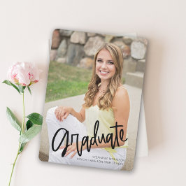 Invitación Partido de graduación fotográfica de caligrafía mo