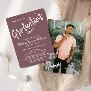 Invitación Partido de Graduación Fotográfica de Código QR púr