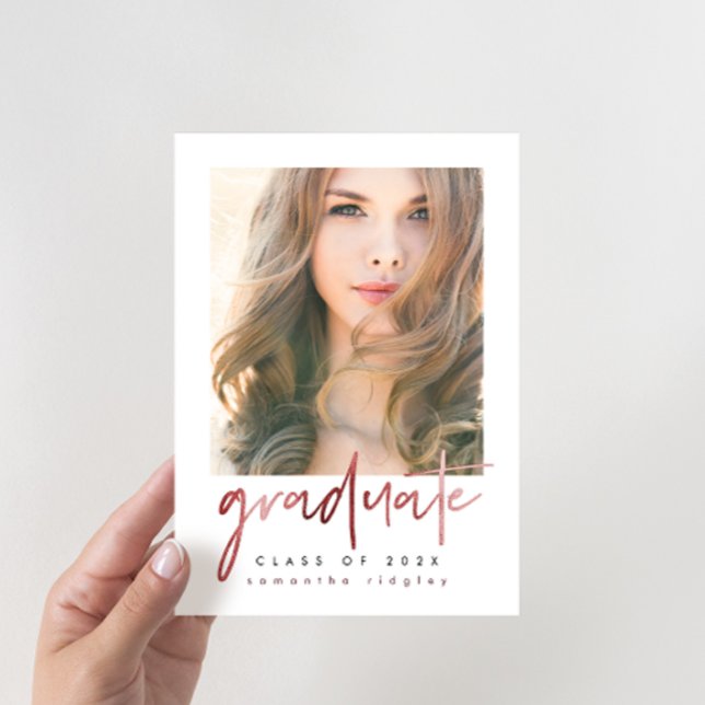 Invitación Partido de graduación fotográfica de Rubor con tip (Subido por el creador)