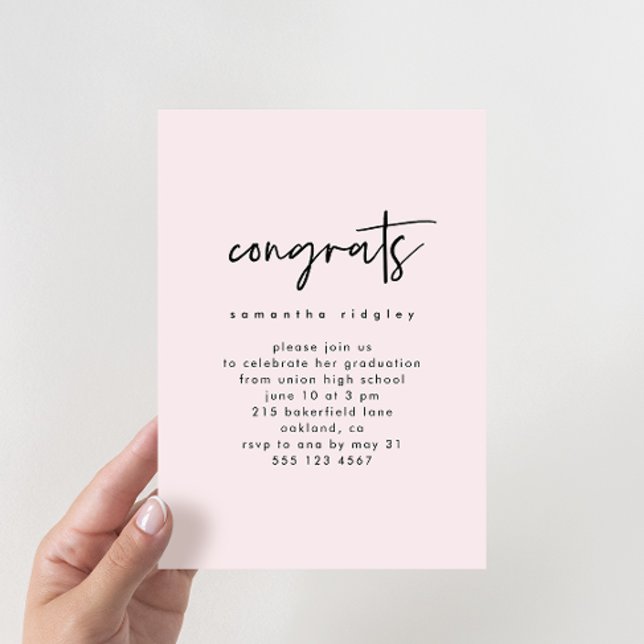 Invitación Partido de graduación fotográfica de Rubor con tip (Subido por el creador)