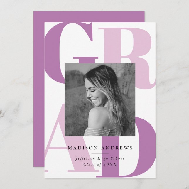 Invitación Partido de Graduación Fotográfica de Tipografía Pú (Anverso / Reverso)