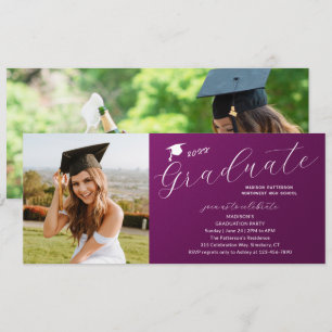 Invitación Partido de Graduación Fotográfica Elegante guión m