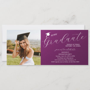 Invitación Partido de Graduación Fotográfica Elegante guión m