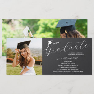 Invitación Partido de Graduación Fotográfica Elegante guión m