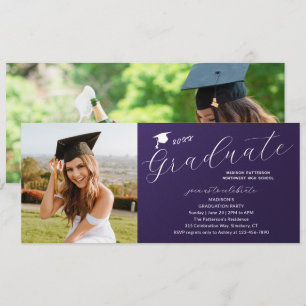 Invitación Partido de Graduación Fotográfica Elegante guión m