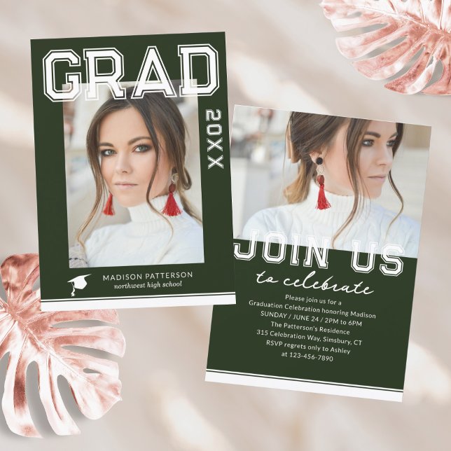 Invitación Partido de Graduación Fotográfica Elegante guión m (Subido por el creador)