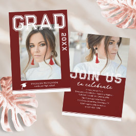 Invitación Partido de Graduación Fotográfica Elegante guión m