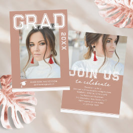 Invitación Partido de Graduación Fotográfica Elegante guión m