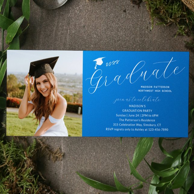 Invitación Partido de Graduación Fotográfica Elegante guión m (Subido por el creador)