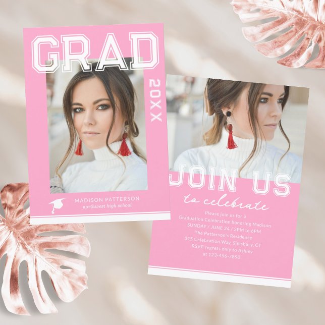 Invitación Partido de Graduación Fotográfica Elegante guión m (Subido por el creador)