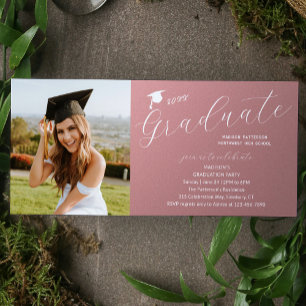Invitación Partido de Graduación Fotográfica Elegante guión m