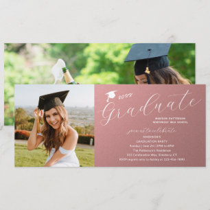 Invitación Partido de Graduación Fotográfica Elegante guión m