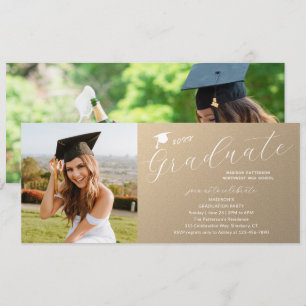 Invitación Partido de Graduación Fotográfica Elegante guión m