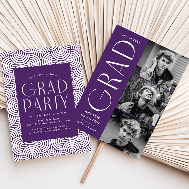 Invitación Partido de Graduación Fotográfica Morado 3 de Simp (Subido por el creador)