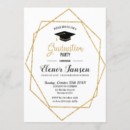 Invitación Partido de graduación geométrica de Moda moderna