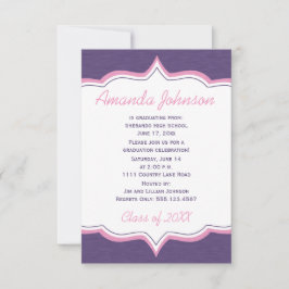 Invitación Partido de Graduación Girly Purple y Rosa