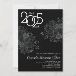 Invitación Partido de Graduación Gótica Oscura Rosa Negro