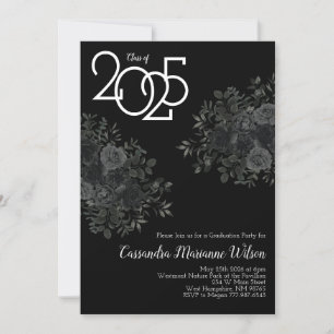Invitación Partido de Graduación Gótica Oscura Rosa Negro