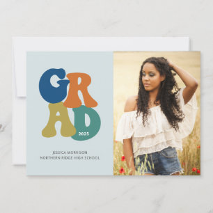 Invitación Partido de Graduación Groovy Retro '70 Grad 2025