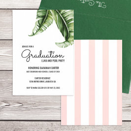 Invitación Partido de Graduación Hoja de Banana Moderna de Me