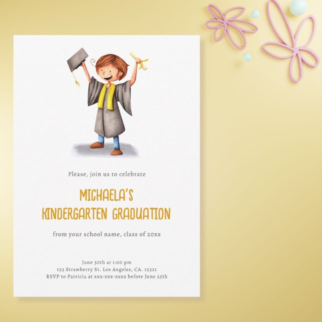 Invitación Partido de Graduación Infantil Cute Kindergarten (Subido por el creador)
