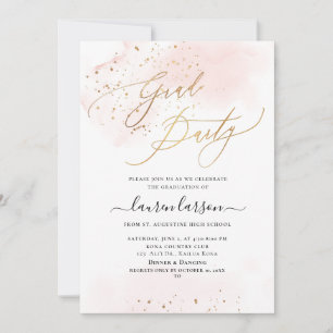 Invitación Partido de Graduación Lavado de ArtsApp Rubor Pink