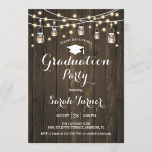 Invitación Partido de Graduación - Madera Rústica