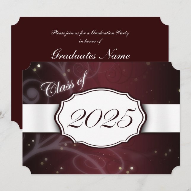 Invitación Partido de Graduación Marrón y Blanco 2025 (Anverso / Reverso)