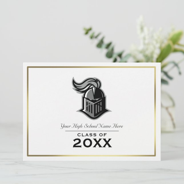 Invitación Partido de Graduación Mascota Escolar (Anverso de pie)