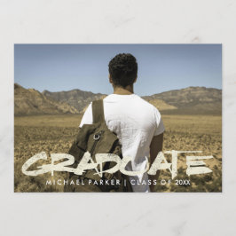 Invitación Partido de graduación masculina de texto moderno c