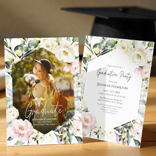 Invitación Partido de Graduación Médica de Fotografía Floral