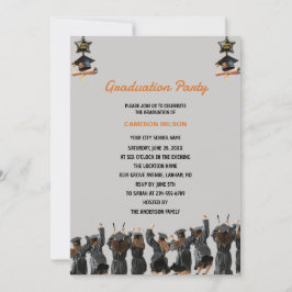 Invitación Partido de Graduación Mínima de Boho Bohemian Brow