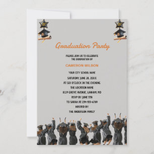 Invitación Partido de Graduación Mínima de Boho Bohemian Brow