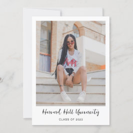 Invitación Partido de Graduación Mínima Simple de Script