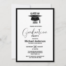 Invitación Partido de Graduación Minimalista Moderna