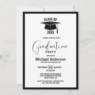 Invitación Partido de Graduación Minimalista Moderna