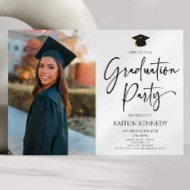 Invitación Partido de Graduación minimalista Moderno y Elegan
