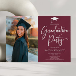 Invitación Partido de Graduación minimalista Moderno y Elegan