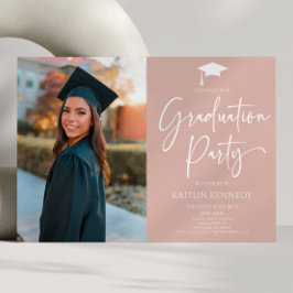 Invitación Partido de Graduación minimalista Moderno y Elegan