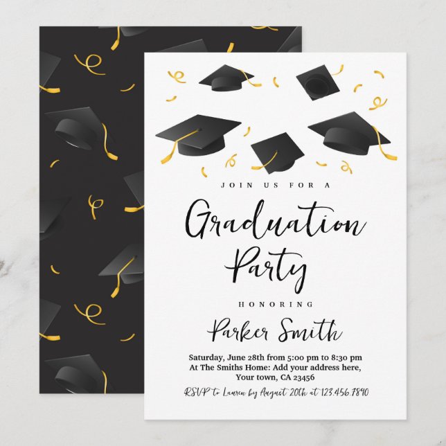 Invitación Partido de Graduación Moderna (Anverso / Reverso)