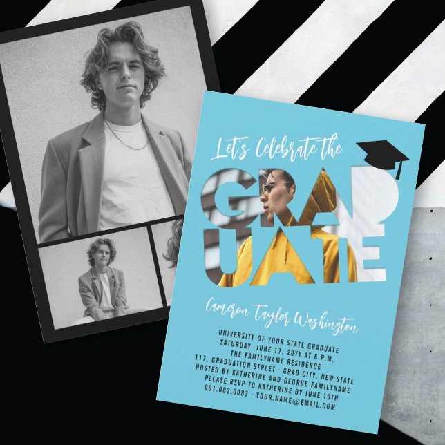 Invitación Partido de Graduación Moderna de la Foto de Alumno (Subido por el creador)