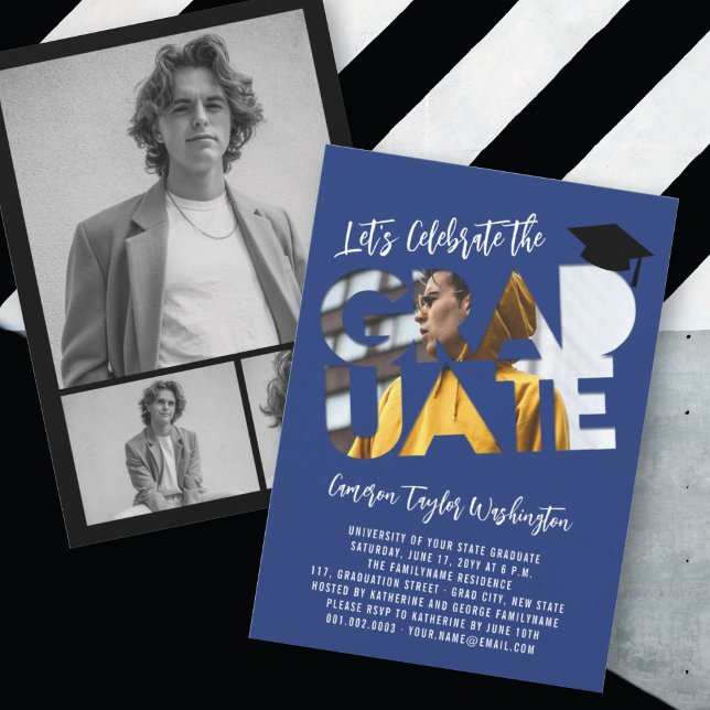 Invitación Partido de Graduación Moderna de la Foto de Alumno (Subido por el creador)