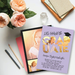 Invitación Partido de Graduación Moderna de la Foto de Alumno