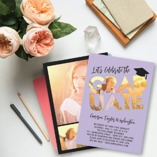 Invitación Partido de Graduación Moderna de la Foto de Alumno