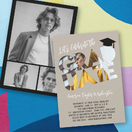 Invitación Partido de Graduación Moderna de la Foto de Alumno